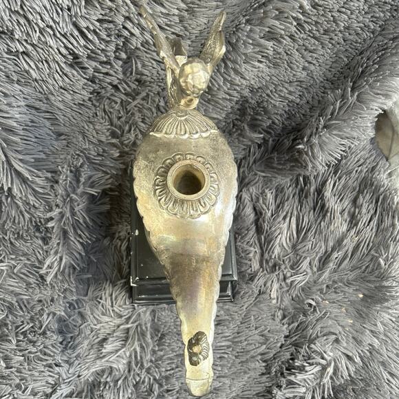 Screen Used Cast Brass Aladdin Genie Lantern Winged Handle Art Nouveau Statue - Picture 8 of 11